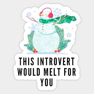 Introvert Christmas Quote Sticker